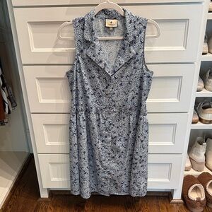 Taylor & Sage Sleeveless Blue Floral Midi Dress